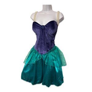 Plus Size Dolls Kill Purple and Green Mermaid Costume w/ Pearl Straps - Size XXL